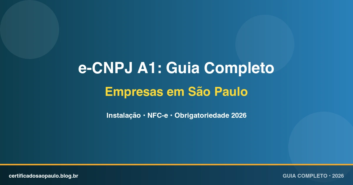 e-CNPJ A1: Guia Completo para Empresas em São Paulo